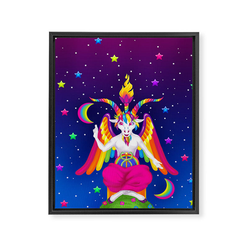 1997 Neon Rainbow Baphomet Framed Canvas Print Gallery Image 6
