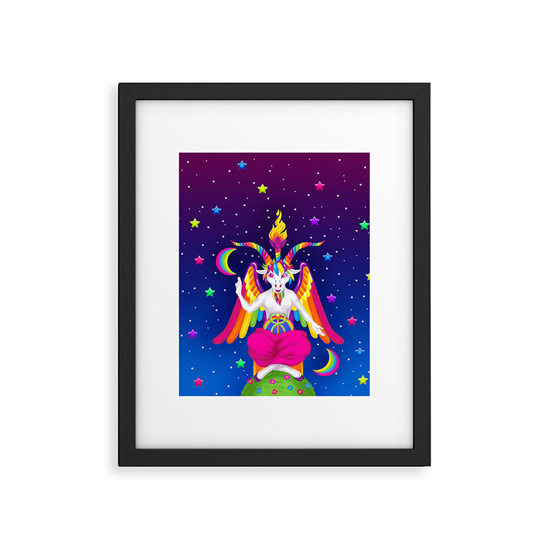1997 Neon Rainbow Baphomet Framed Art Print Gallery Image 5