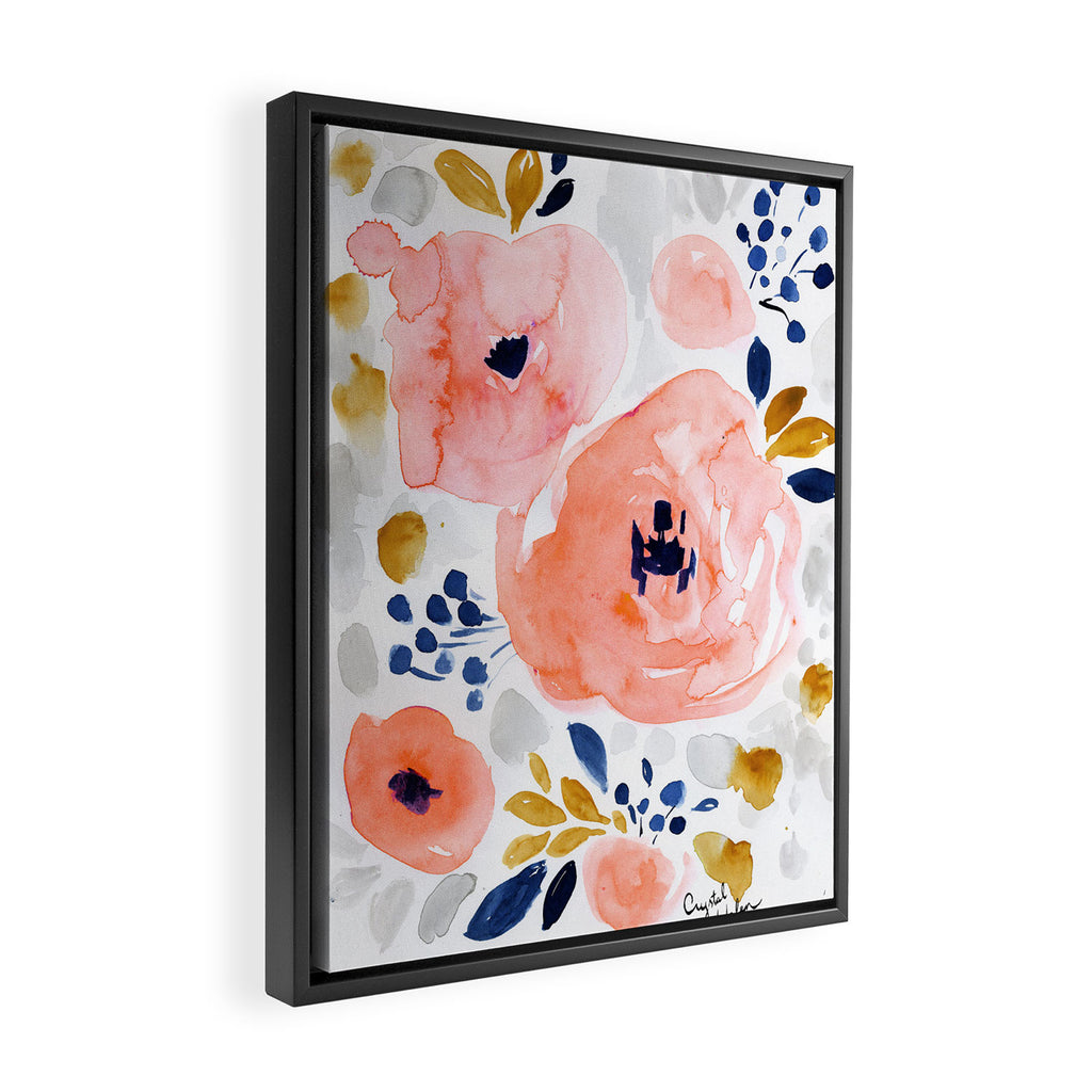 Genevieve Floral Framed Canvas Print Gallery Image 2