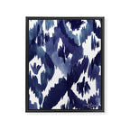 Indigo Blue Ikat Framed Canvas Print Gallery Image 6