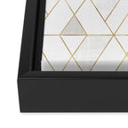 Mod Triangles Gold and white Framed Canvas Print Gallery Image 3