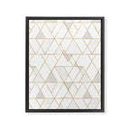 Mod Triangles Gold and white Framed Canvas Print Gallery Image 6
