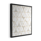 Mod Triangles Gold and white Framed Canvas Print Gallery Image 2