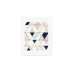 Mod Triangles - Navy Blush Mint Art Print Gallery Image 1