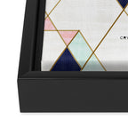 Mod Triangles - Navy Blush Mint Framed Canvas Print Gallery Image 3