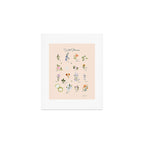 Native Wild Flowers chart on vintage cream by Crystal W Design Art Print Gallery Image 1