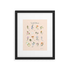 Native Wild Flowers chart on vintage cream by Crystal W Design Framed Art Print Gallery Image 5