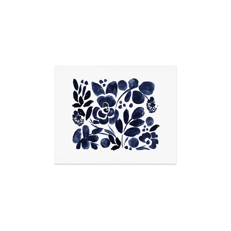 Navy Floral Art Print Gallery Image 1