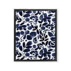 Navy Floral - medium Framed Canvas Print Gallery Image 6