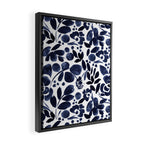 Navy Floral - medium Framed Canvas Print Gallery Image 2