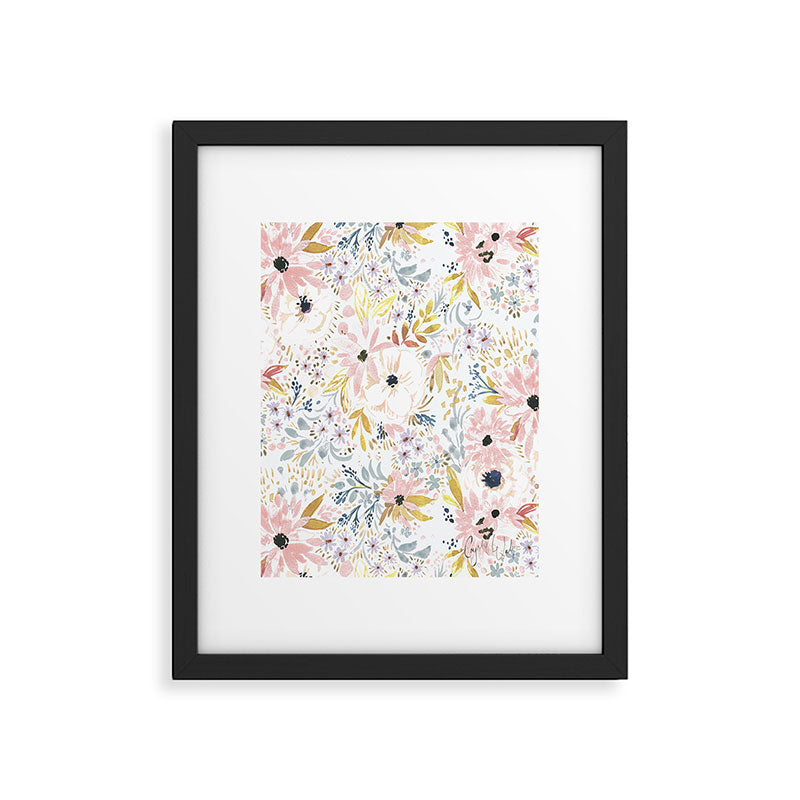 Pink Sunflower Meadow Summer Framed Art Print Gallery Image 5