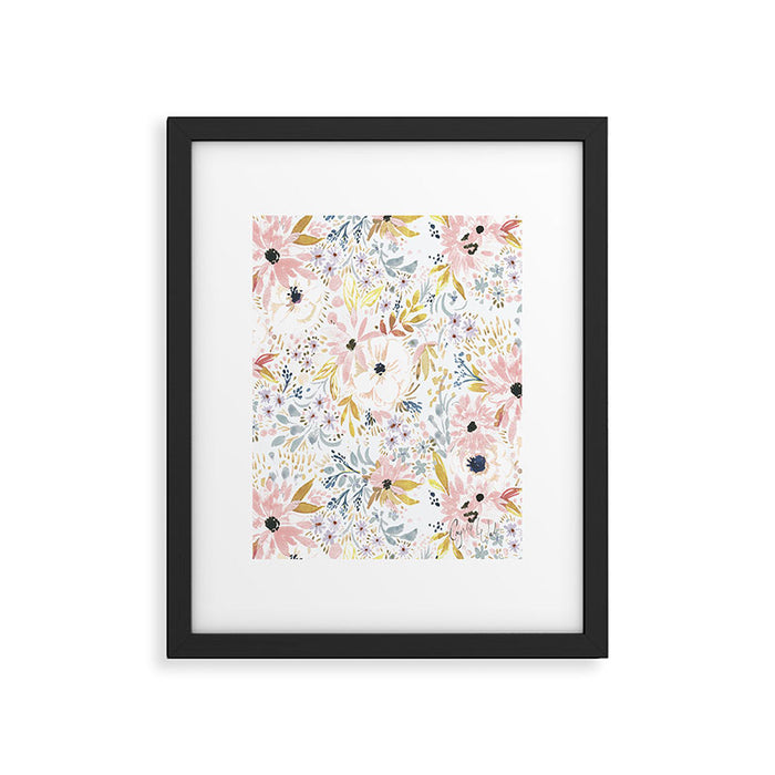 Pink Sunflower Meadow Summer Framed Art Print Gallery Image 1