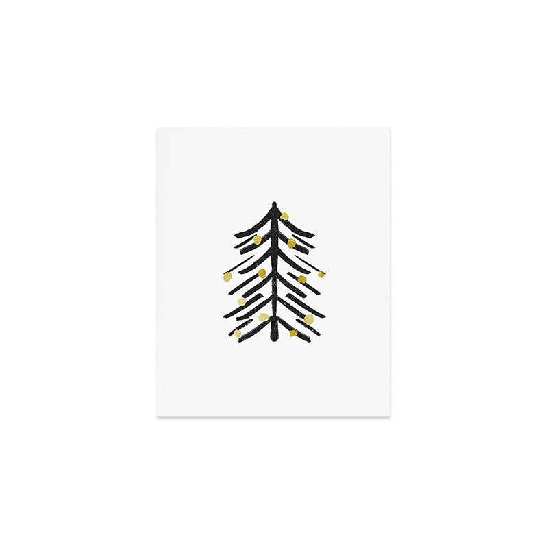 Black and gold spiky tree Art Print Gallery Image 1