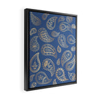Classic blue and gold paisley Framed Canvas Print Gallery Image 2