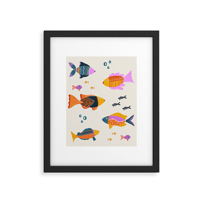 Crafty Maximalist Fish Parade Framed Art Print Gallery Image 1