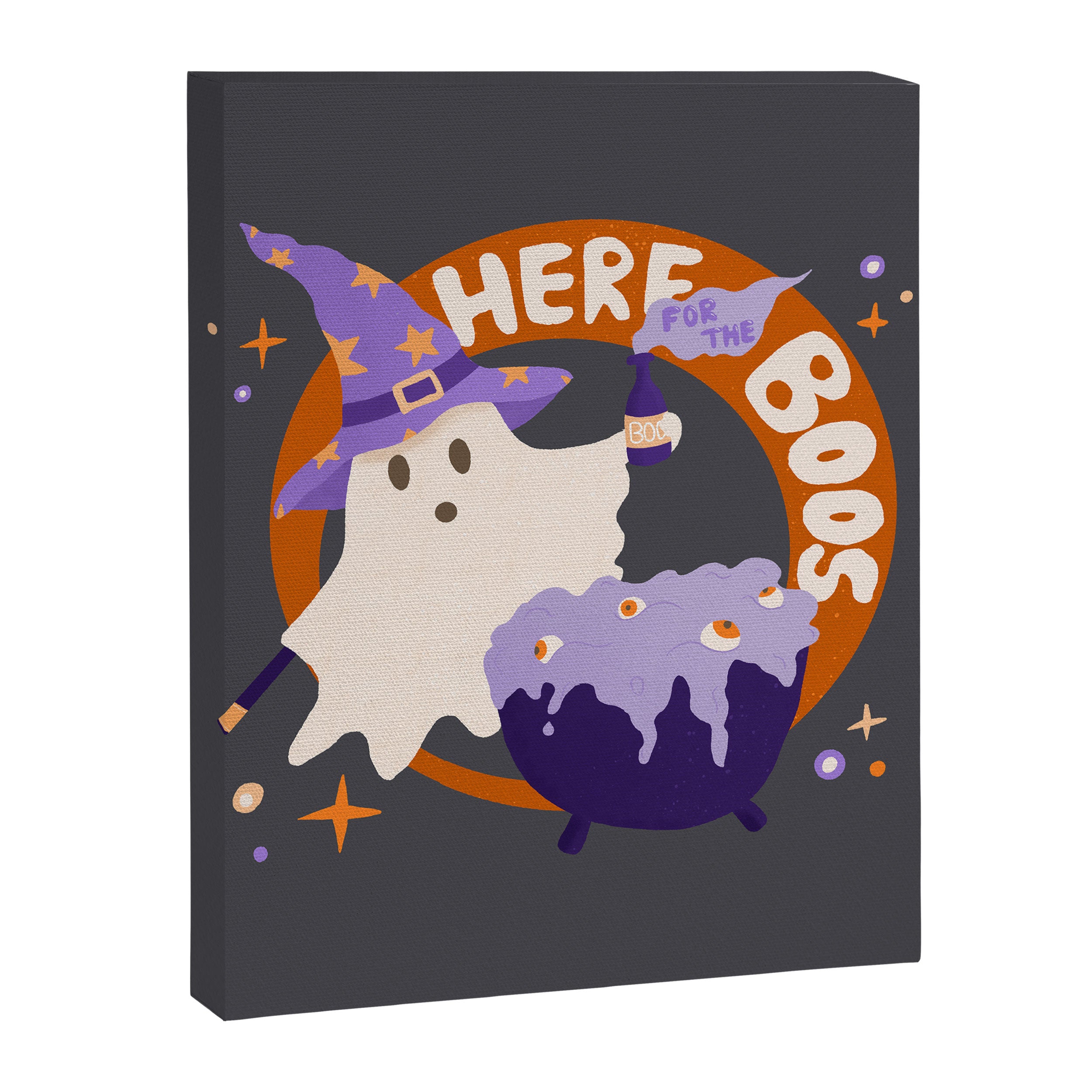 Here for the boos - cute witchy ghost Canvas Print Gallery Image 6