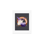Here for the boos - cute witchy ghost Art Print Gallery Image 1