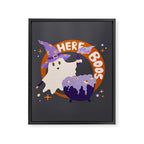 Here for the boos - cute witchy ghost Framed Canvas Print Gallery Image 6