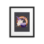 Here for the boos - cute witchy ghost Framed Art Print Gallery Image 5