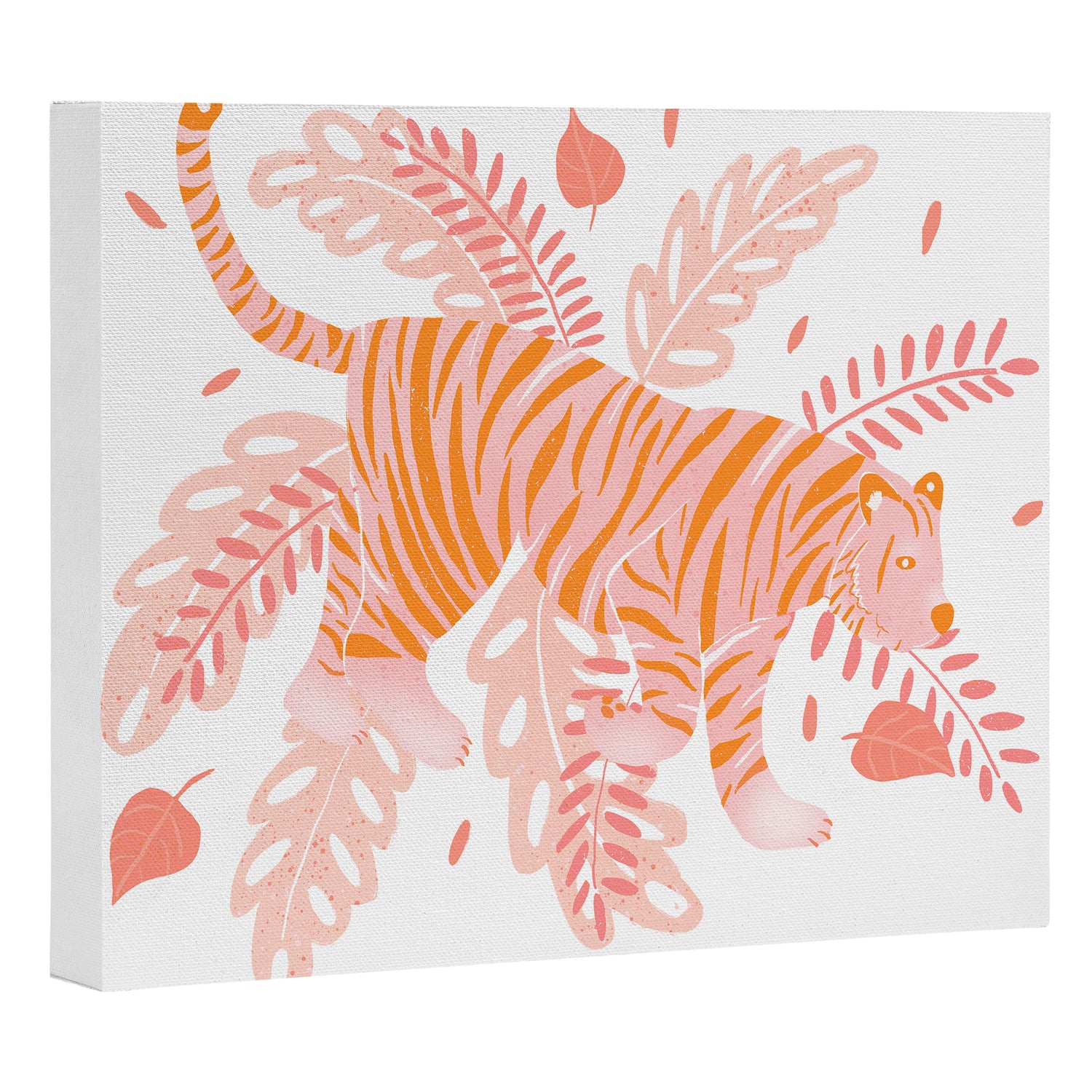 Orange and pink tiger Canvas Print Gallery Image 3