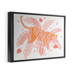 Orange and pink tiger Framed Canvas Print Gallery Image 2