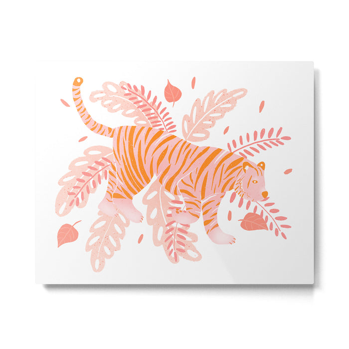 Orange and pink tiger Metal Print Gallery Image 1