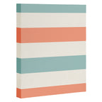 Orange, turquoise and cream stripes Canvas Print Gallery Image 3