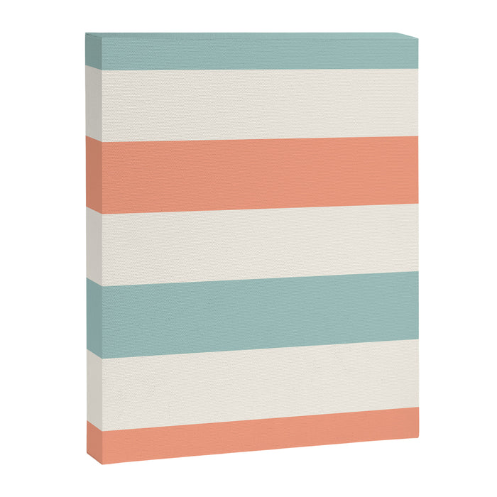 Orange, turquoise and cream stripes Canvas Print Gallery Image 1