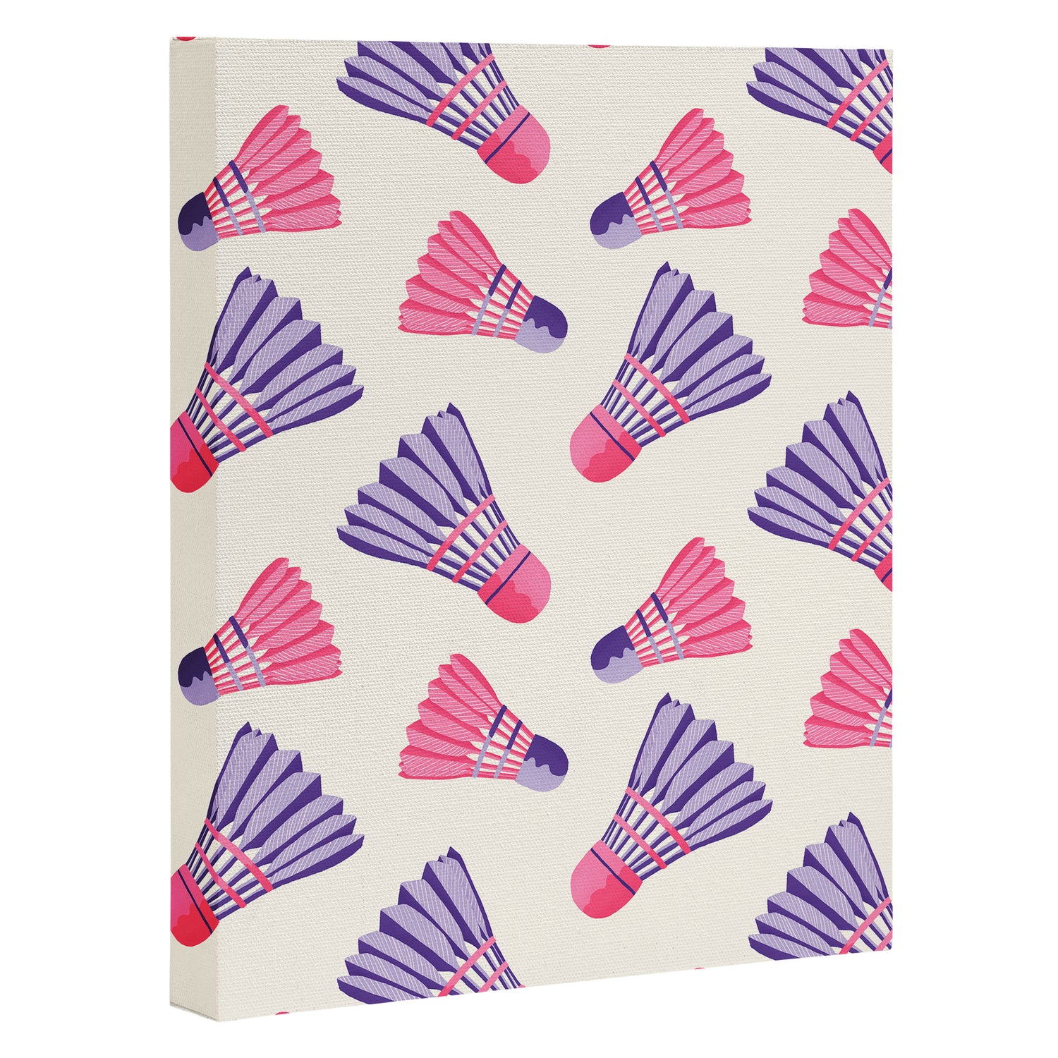 Pink and purple badminton birdies Canvas Print Gallery Image 3