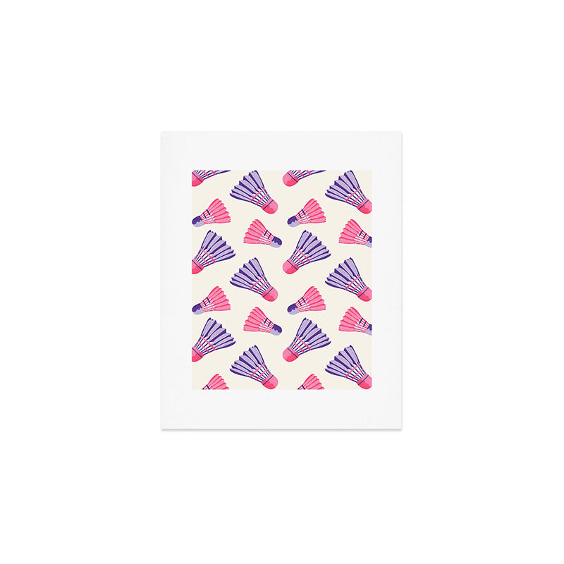 Pink and purple badminton birdies Art Print Gallery Image 1