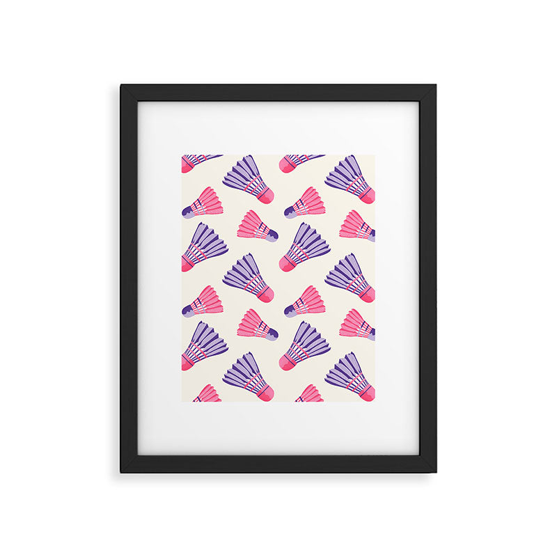 Pink and purple badminton birdies Framed Art Print Gallery Image 5