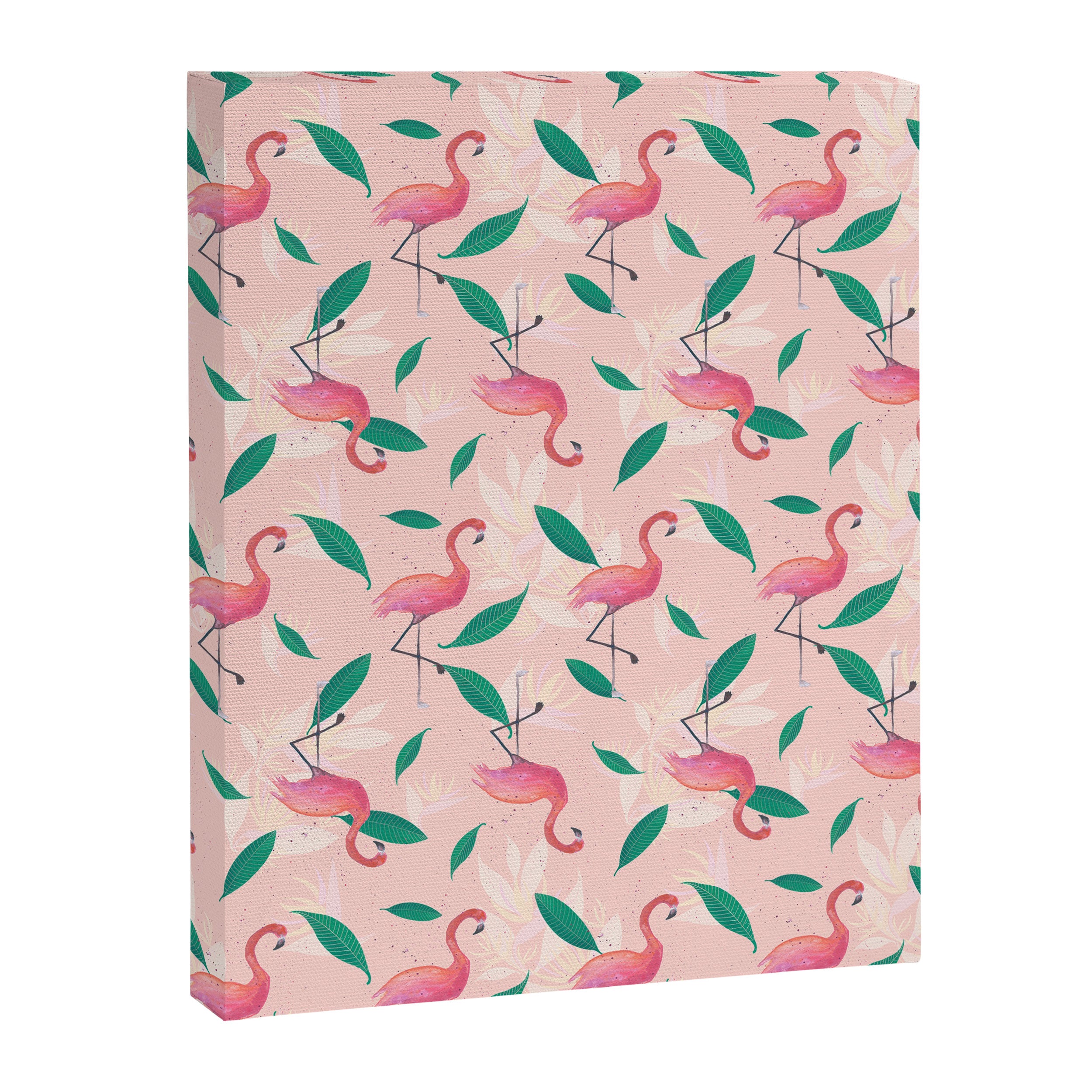 Pink flamingo tropical pattern Canvas Print Gallery Image 8