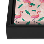 Pink flamingo tropical pattern Framed Canvas Print Gallery Image 3