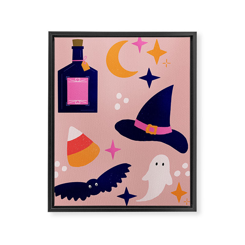 Pink Halloween essentials  Framed Canvas Print Gallery Image 6