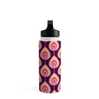 Psychedelic peacock feathers retro pattern Water Bottle Gallery Image 2