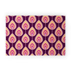 Psychedelic peacock feathers retro pattern Welcome Mat Gallery Image 1