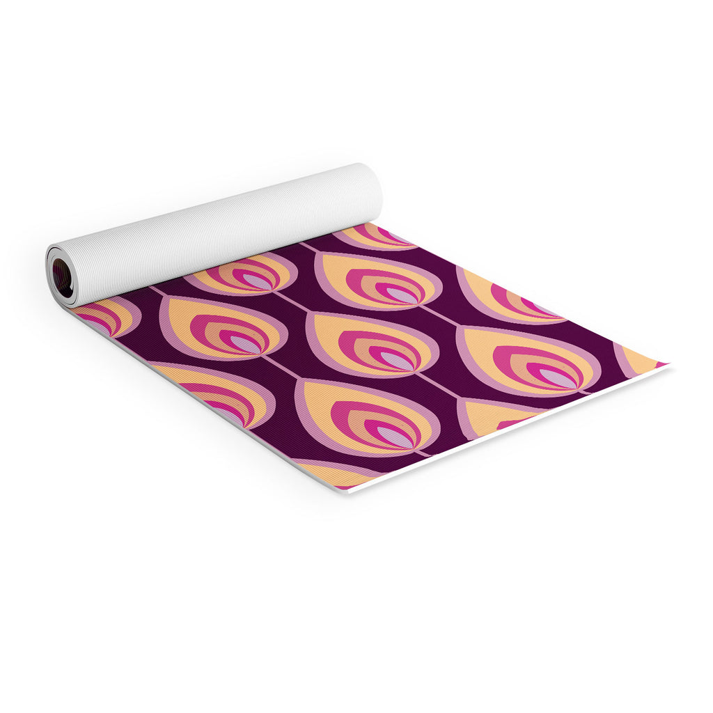 Psychedelic peacock feathers retro pattern Yoga Mat Gallery Image 2