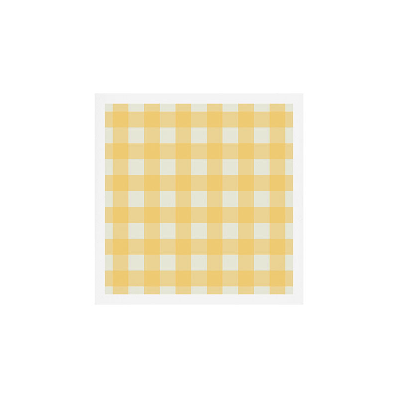 Sunny yellow gingham Art Print Gallery Image 1