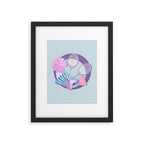 Tropical badminton badge - pastel purple and pink Framed Art Print Gallery Image 6