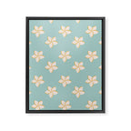 White and turquoise plumeria flowers pattern Framed Canvas Print Gallery Image 8