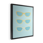 Yellow and blue retro sunglasses Framed Canvas Print Gallery Image 2