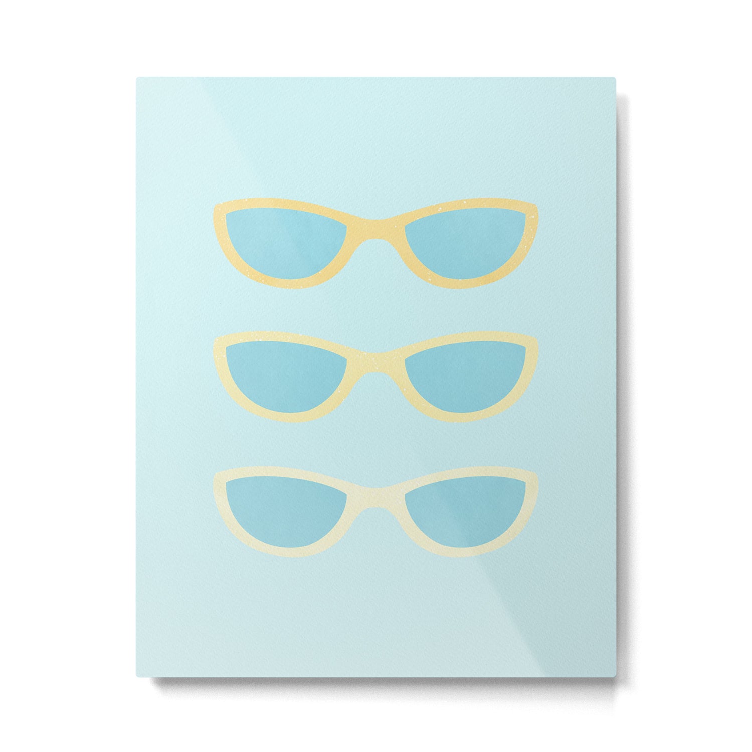 Yellow and blue retro sunglasses Metal Print Gallery Image 4
