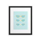 Yellow and blue retro sunglasses Framed Art Print Gallery Image 5