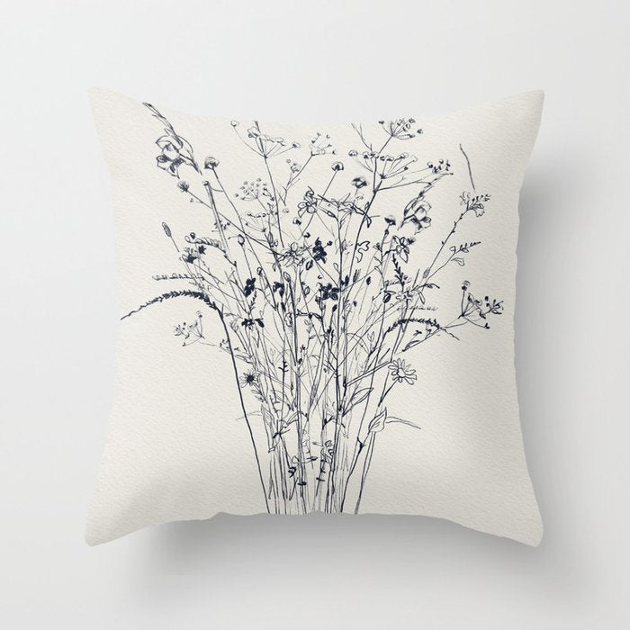 Wildflower Bouquet Throw Pillow Gallery Image 1