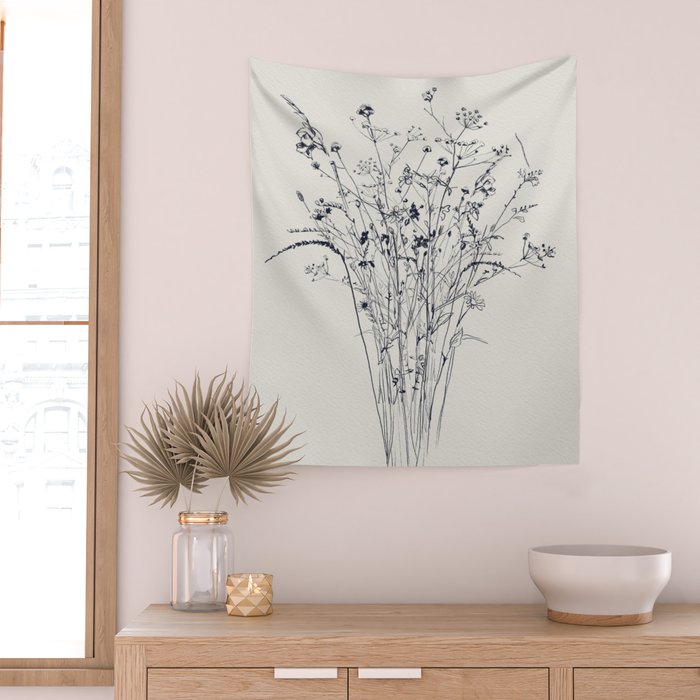 Wildflower Bouquet Wall Tapestry Gallery Image 2