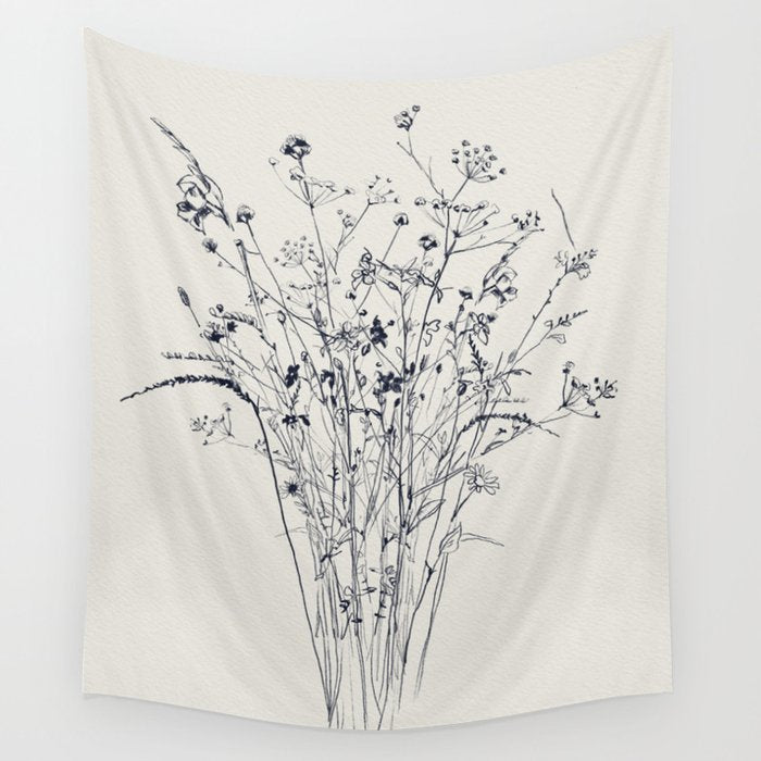 Wildflower Bouquet Wall Tapestry Gallery Image 4