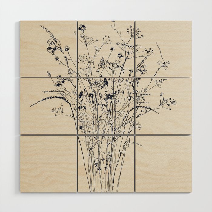 Wildflower Bouquet Wood Wall Art Gallery Image 1