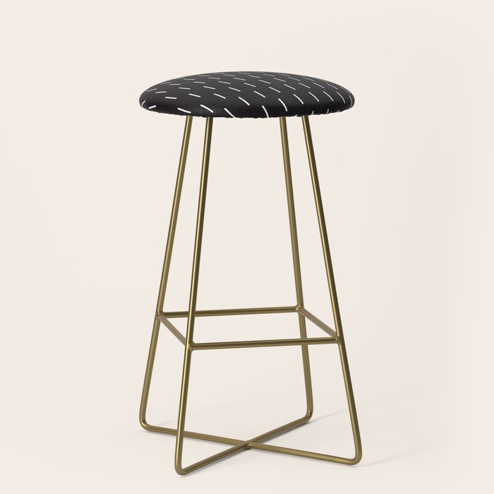 Modern Boho Minimal Pattern, Black and White Stool Gallery Image 2