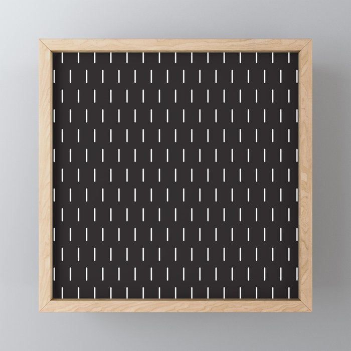 Modern Boho Minimal Pattern, Black and White Mini Art Print Gallery Image 1