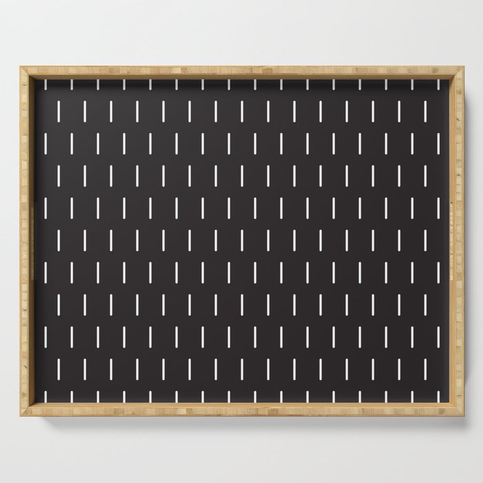Modern Boho Minimal Pattern, Black and White Serving Tray Gallery Image 1